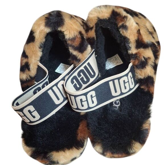 UGG Fluff Yeah Slide Spotty Sandals | Leopard Print | Size 8 | New in Box - Picture 5 of 8
